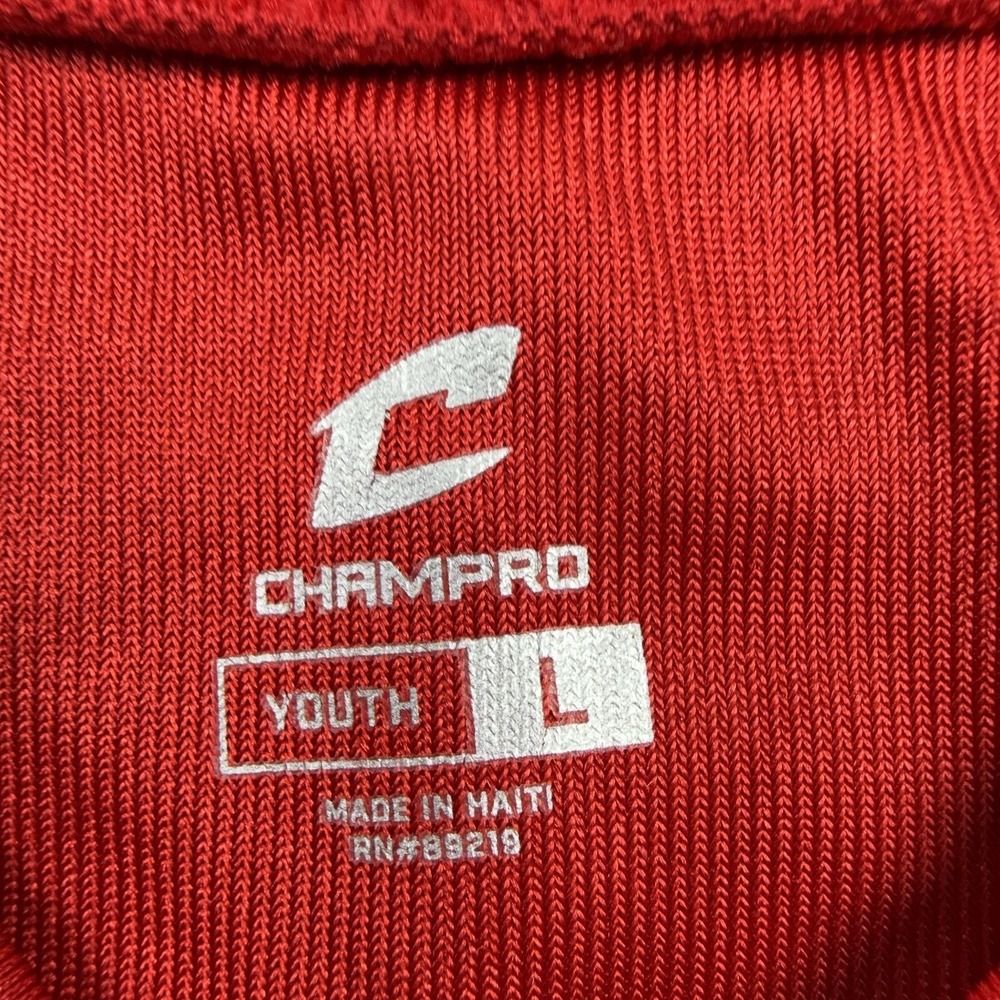 Champro Tigers Football Jersey Youth Large Scarlet Red 00 Mammoth FJ29YSCL - Picture 11 of 14